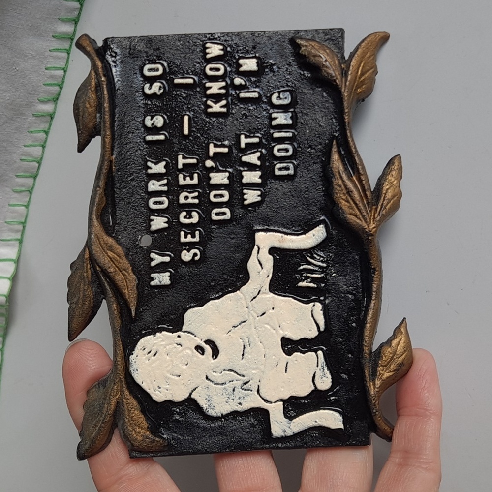 Vintage Cast Iron Wall Plaque
